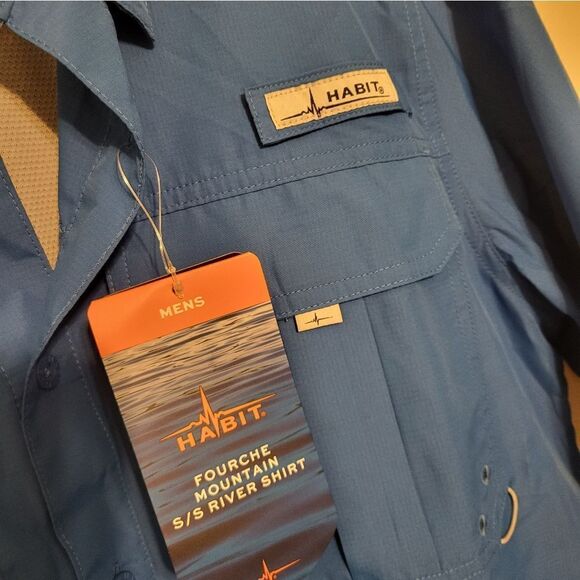 Habit Fourche Mountain Marlin Blue River Fishing Shirt, S New w/tags - Picture 8 of 10